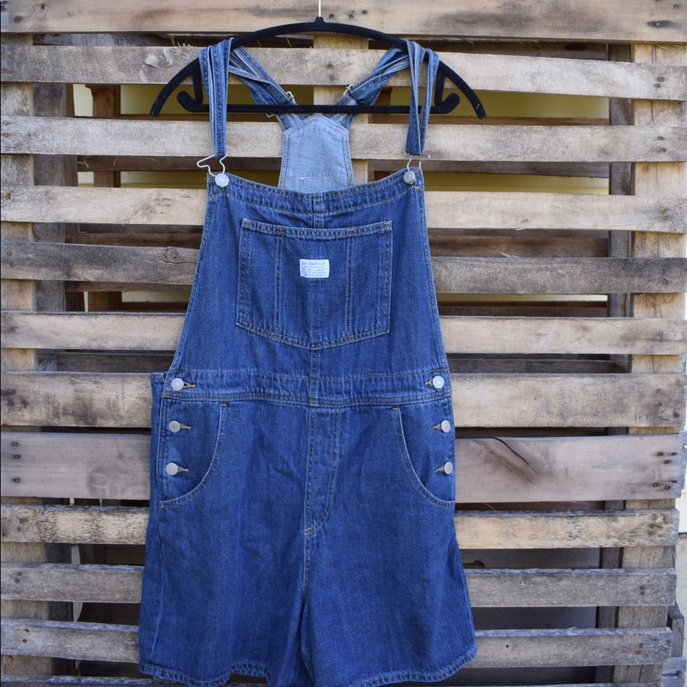 Levin denim shortalls